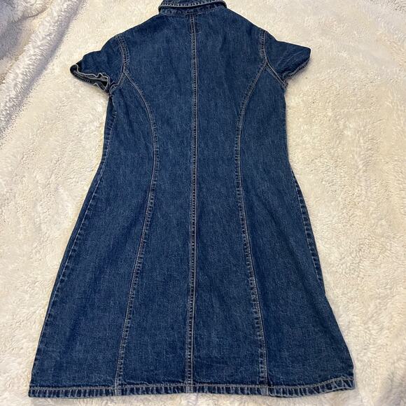 Y2K Gap Womens Denim Button Front Mini Dress Size 10 100% Cotton - Picture 2 of 5